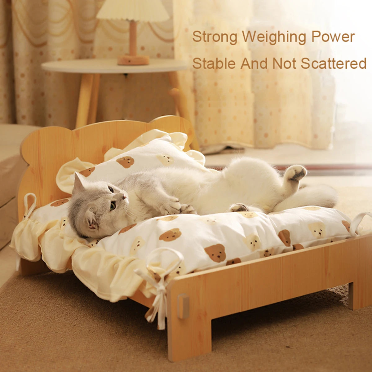 Purrfect Dreams Wooden Pet Bed 🐾